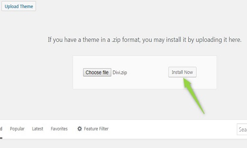 how to install divi theme